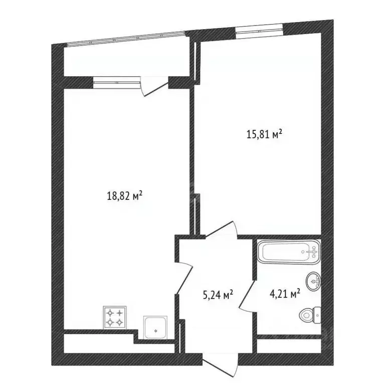 1-к кв. Башкортостан, Уфа Златоустовская ул., 20 (44.2 м) - Фото 2