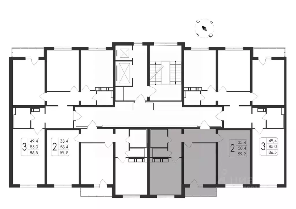 2-к кв. Воронежская область, Воронеж ул. Шишкова, 140Б/21 (59.9 м) - Фото 1