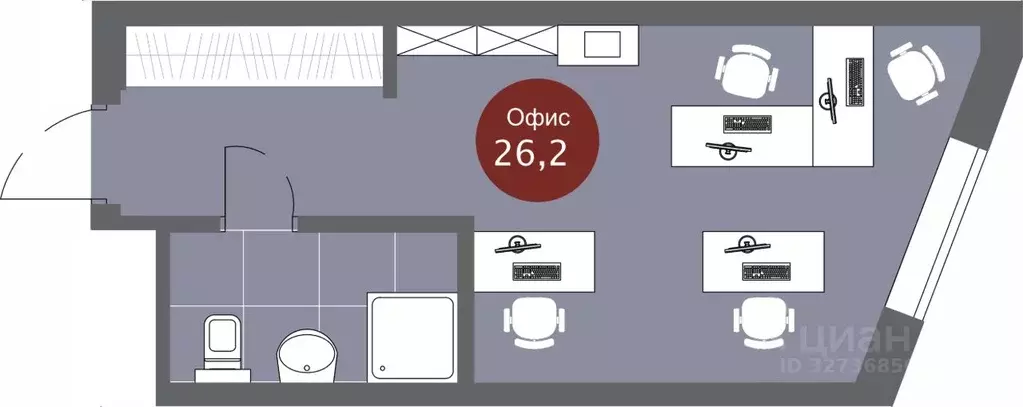 Офис в Новосибирская область, Новосибирск ул. Кошурникова, с24 (26 м) - Фото 1