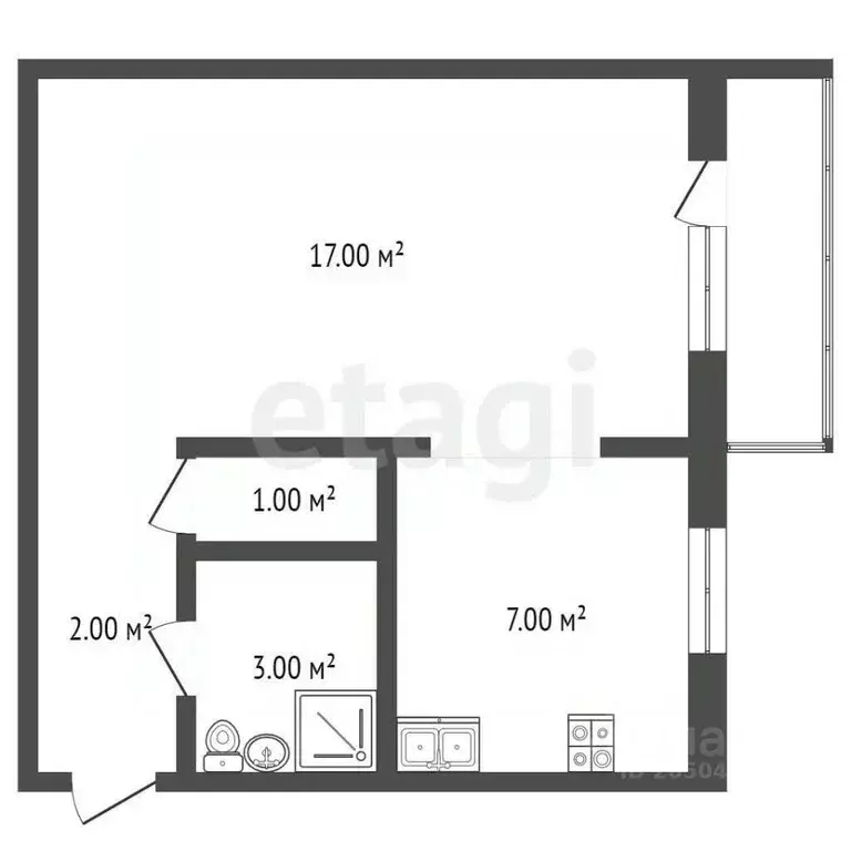 1-к кв. Севастополь ул. Надежды Краевой, 5 (31.0 м) - Фото 1