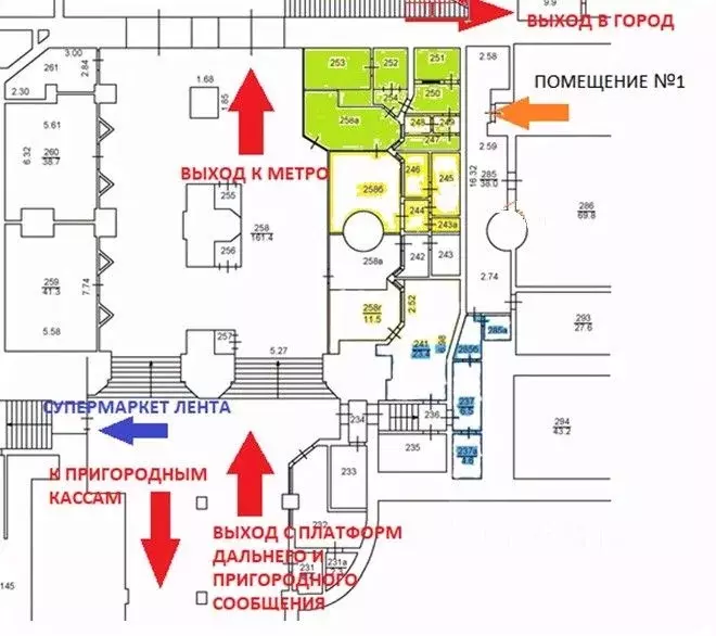 Торговая площадь в Москва Комсомольская пл., 2 (59 м) - Фото 1