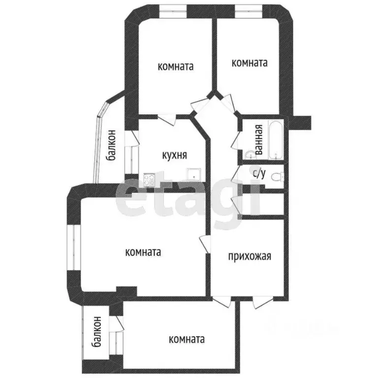 4-к кв. Белгородская область, Белгород просп. Ватутина, 13а (85.0 м) - Фото 2