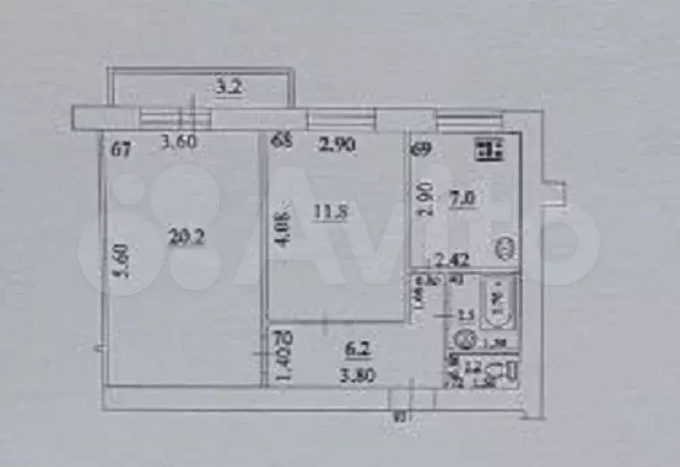 2-к. квартира, 48,9 м, 8/8 эт. - Фото 0