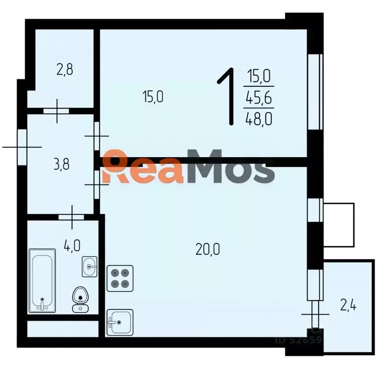 1-к кв. Москва ул. Гренадерская, 9к1 (48.0 м) - Фото 1