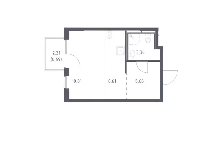 Продаётся квартира-студия, 27.13 м - Фото 0