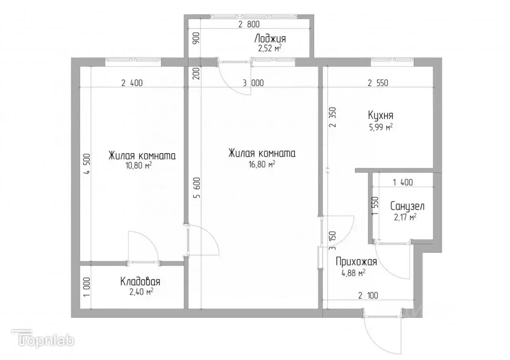 2-к кв. Кабардино-Балкария, Нальчик просп. Ленина (43.7 м) - Фото 2