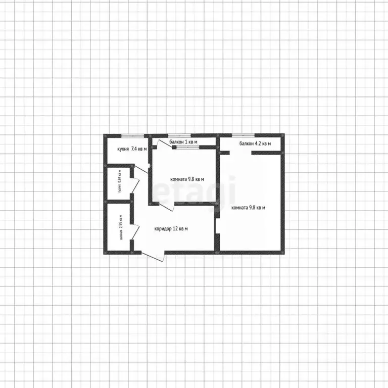 2-к кв. Адыгея, Майкоп ул. 8 Марта, 22 (50.0 м) - Фото 1