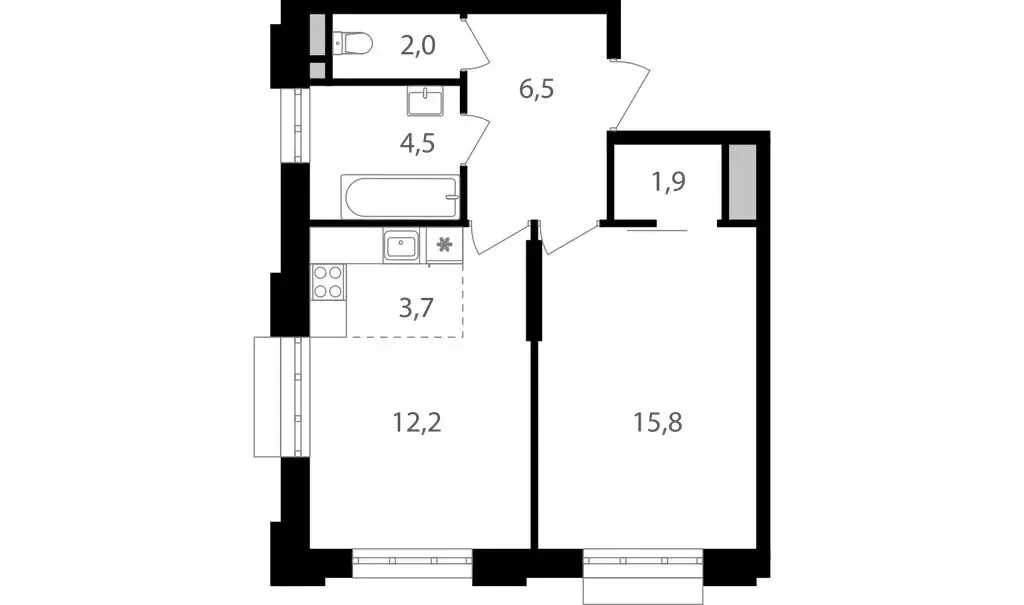 2-комнатная квартира: Москва, Михалковская улица, 48с1 (46.6 м) - Фото 0