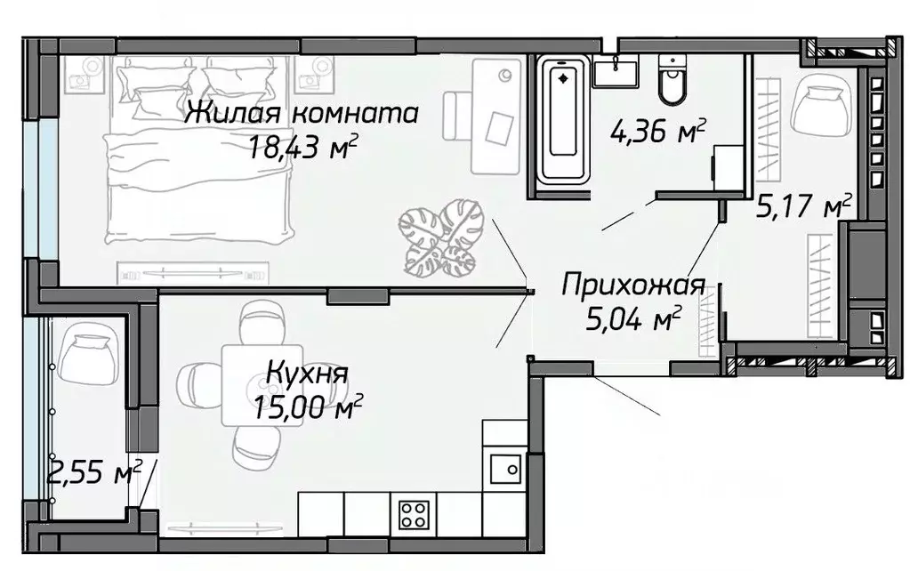 1-к кв. Марий Эл, Йошкар-Ола Два Капитана жилой комплекс (49.78 м) - Фото 1
