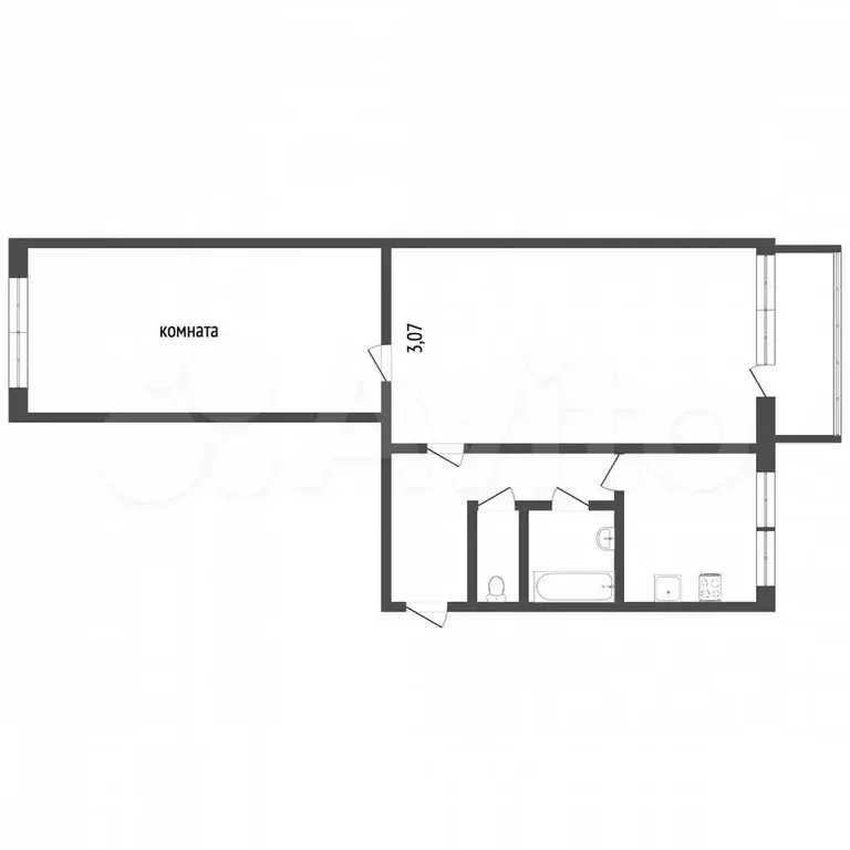 2-к. квартира, 47 м, 2/5 эт. - Фото 0