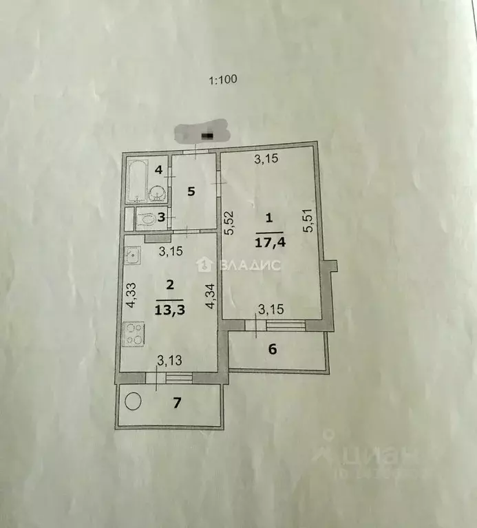 1-к кв. Белгородская область, Белгород бул. Юности, 45 (39.0 м) - Фото 2