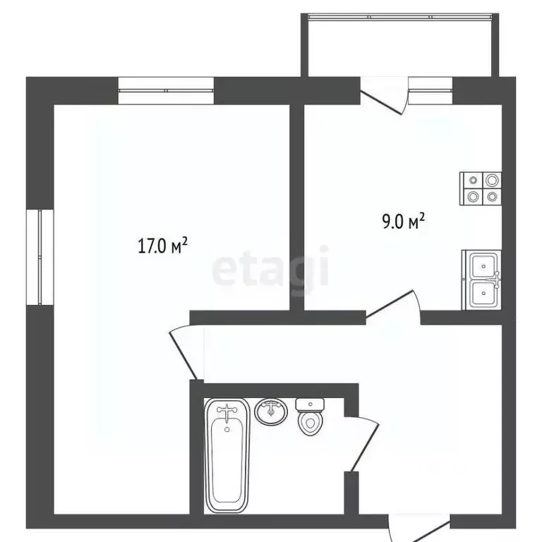 1-к кв. Самарская область, Тольятти ул. Ворошилова, 26 (40.0 м) - Фото 1