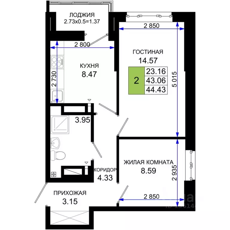 2-к кв. Ростовская область, Ростов-на-Дону Элеваторный пер., 6/2с ... - Фото 0