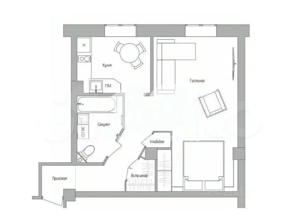 1-к кв. Новосибирская область, Новосибирск Народная ул., 30 (43.7 м) - Фото 1