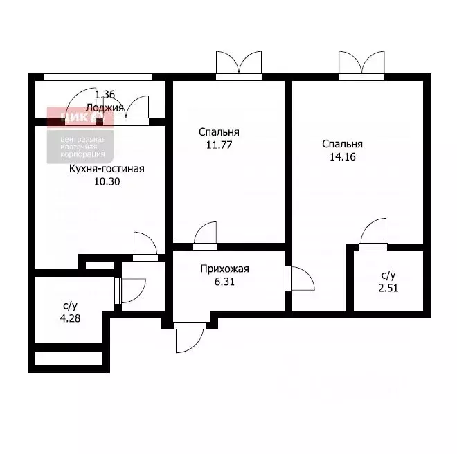 2-к кв. Рязанская область, Рязань ул. Островского, 122к1 (52.0 м) - Фото 1