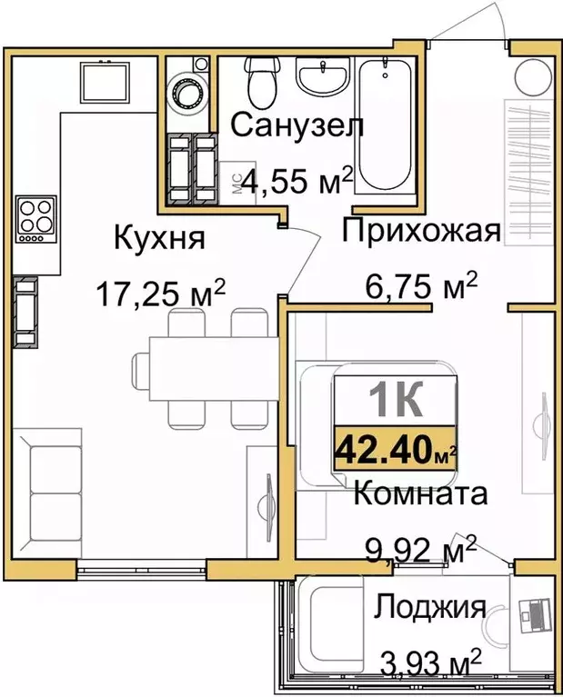 1-к кв. Крым, Симферополь ул. Батурина (40.54 м) - Фото 0