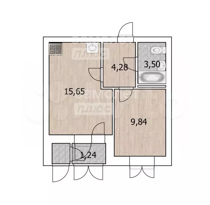 1-к. квартира, 34,5 м, 2/8 эт. - Фото 0