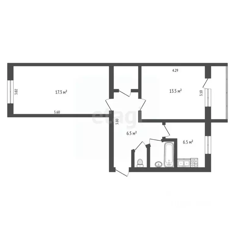 2-к кв. Крым, Армянск ул. Гайдара, 2 (47.3 м) - Фото 1