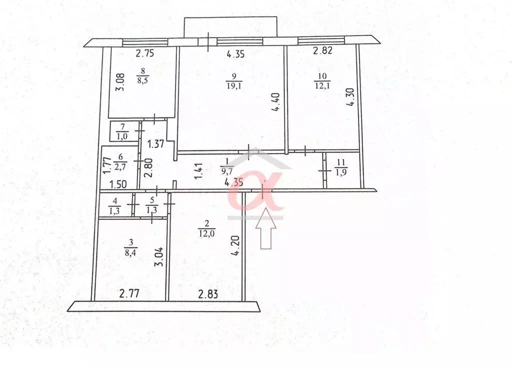 4-к кв. Кемеровская область, Кемерово Институтская ул., 28 (79.0 м) - Фото 1