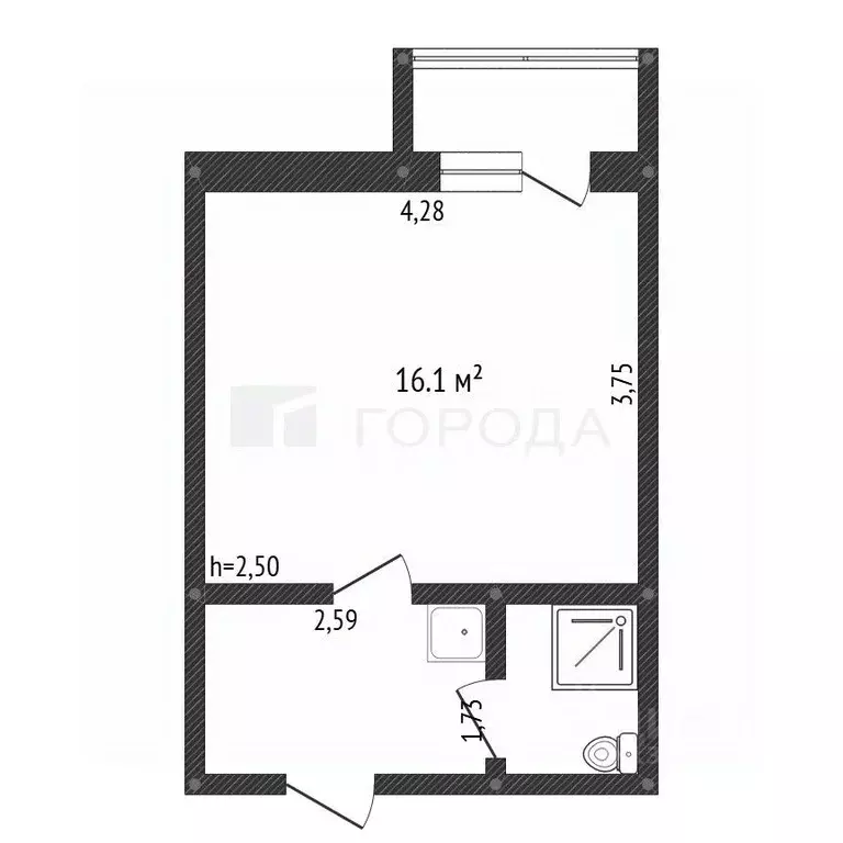 1-к кв. Кемеровская область, Новокузнецк просп. Строителей, 73 (22.8 ... - Фото 2