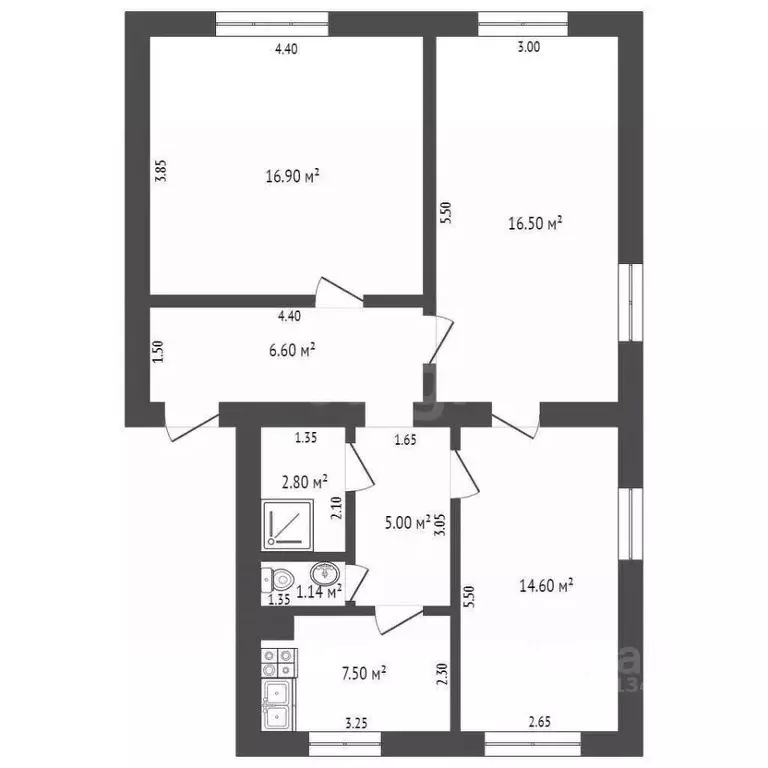 3-к кв. Краснодарский край, Геленджик ул. Ленина, 26 (70.7 м) - Фото 1