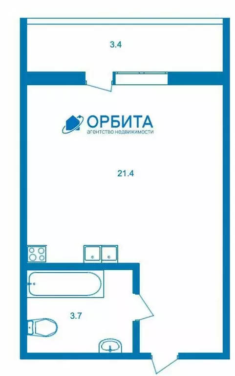 Квартира-студия: Тюмень, Полевая улица, 109к1 (24.5 м) - Фото 1