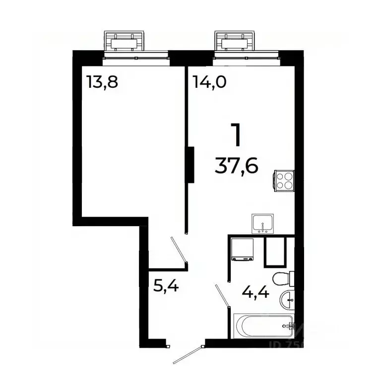 1-к кв. Нижегородская область, Нижний Новгород ул. Коперника, 15 (37.6 ... - Фото 1