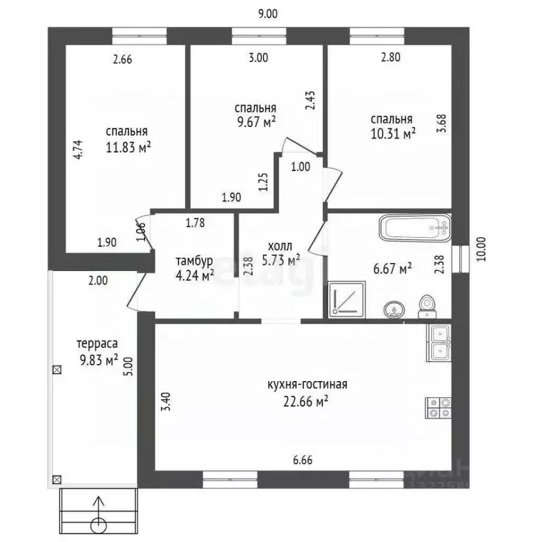 Дом в Вологодская область, д. Жилино ул. 5-я (75 м) - Фото 2