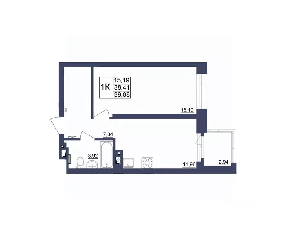 1-к кв. Башкортостан, Уфа Космос жилой комплекс, лит1 (39.7 м) - Фото 1