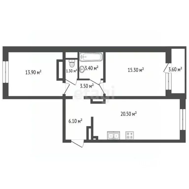 2-к кв. Санкт-Петербург дор. Муринская, 51к1 (65.8 м) - Фото 0