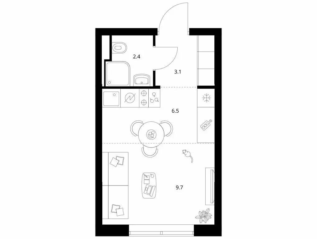 Квартира-студия: городской посёлок Янино-1, жилой комплекс Янинский ... - Фото 1