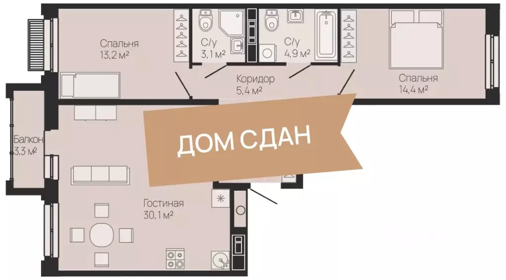 2-к кв. Нижегородская область, Нижний Новгород ул. Белинского, 23 ... - Фото 1