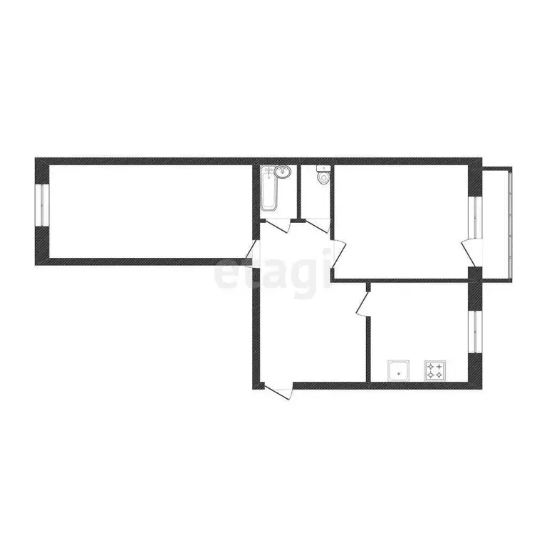 Квартира, 2 комнаты, 48.9 м - Фото 0
