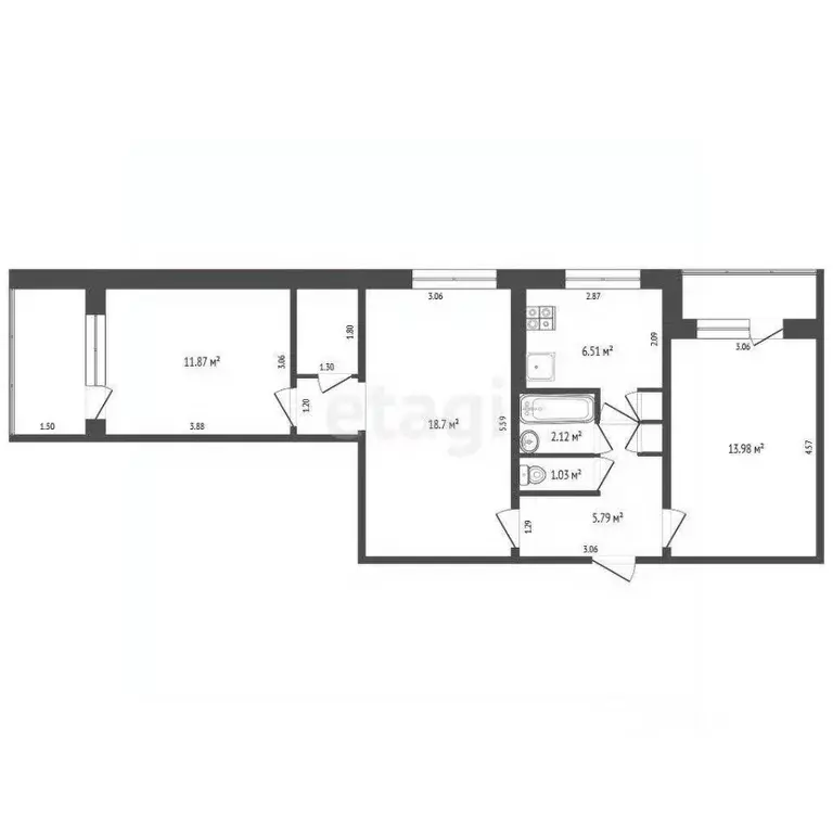 3-к кв. Мордовия, Саранск ул. Розы Люксембург, 14 (63.0 м) - Фото 0