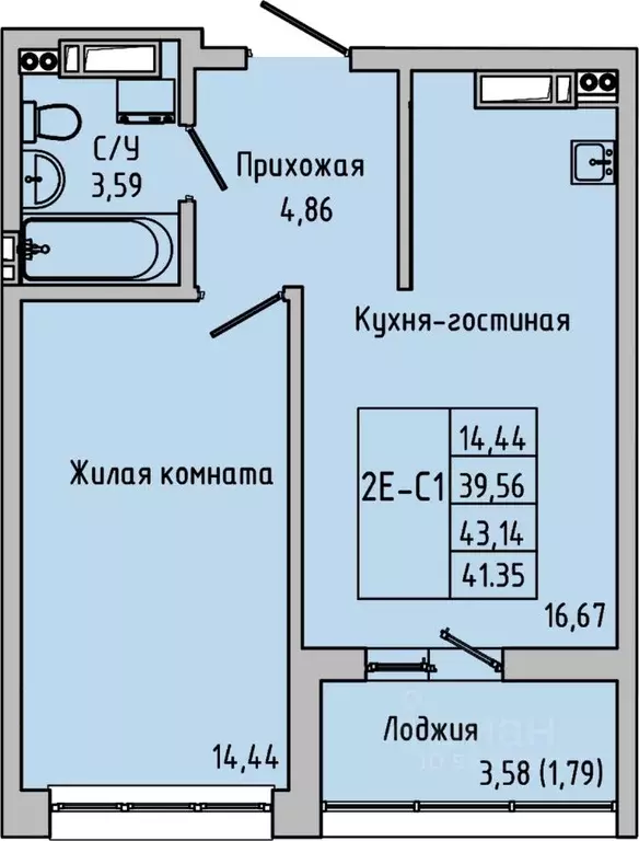 1-к кв. Ростовская область, Батайск  (41.35 м) - Фото 0