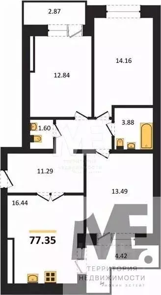 3-к кв. Калининградская область, Калининград Суздальская ул., 15 ... - Фото 0