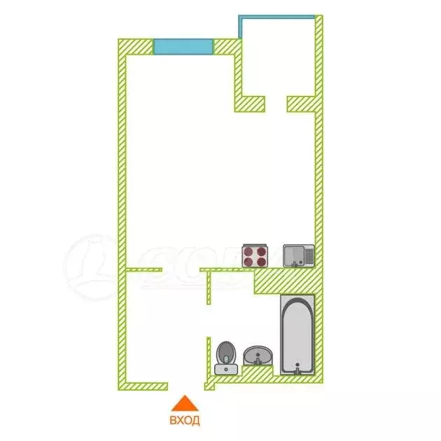 Квартира-студия: Тюмень, улица Червишевский Тракт, 47к3 (25 м) - Фото 1