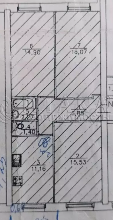3-к. квартира, 68,2 м, 3/3 эт. - Фото 0