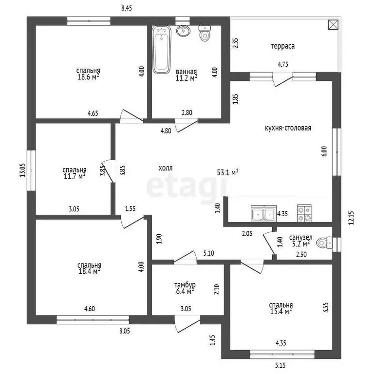 Дом в Чегем, Чегемская улица (136.4 м) - Фото 1