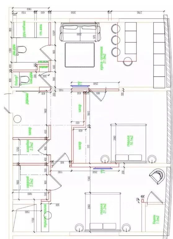 3-к кв. Краснодарский край, Краснодар Центральный мкр, ул. Кубанская ... - Фото 2