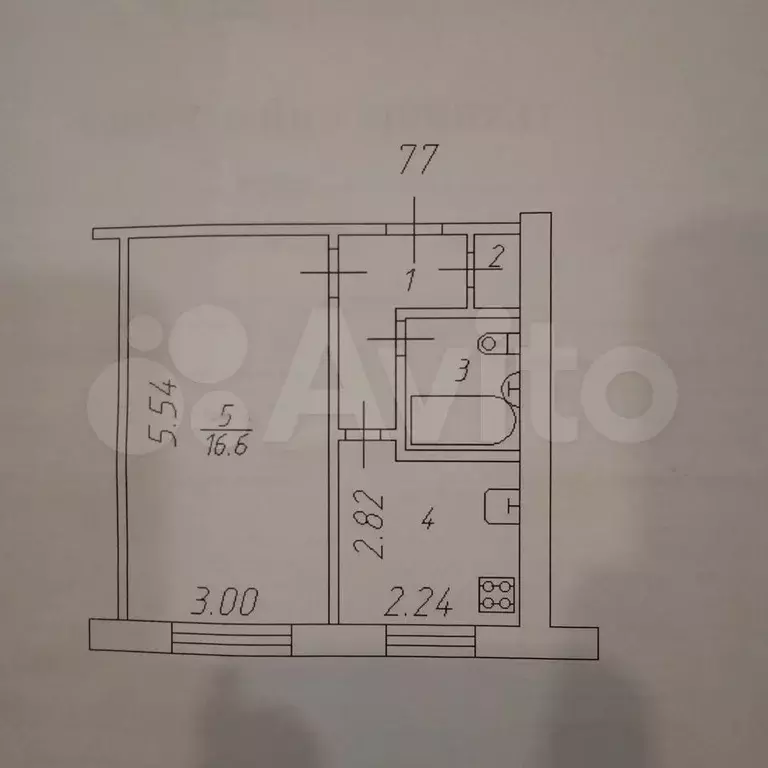 1-к. квартира, 28,5 м, 2/5 эт. - Фото 0