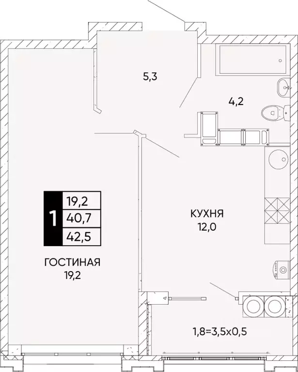 1-к кв. Ростовская область, Ростов-на-Дону Левобережье жилой комплекс ... - Фото 0