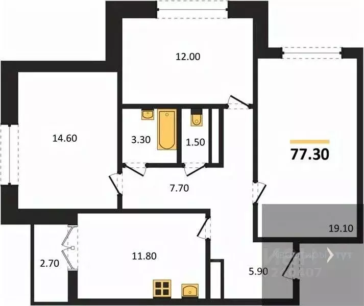 3-к кв. Воронежская область, Новоусманский район, пос. Отрадное ул. ... - Фото 1