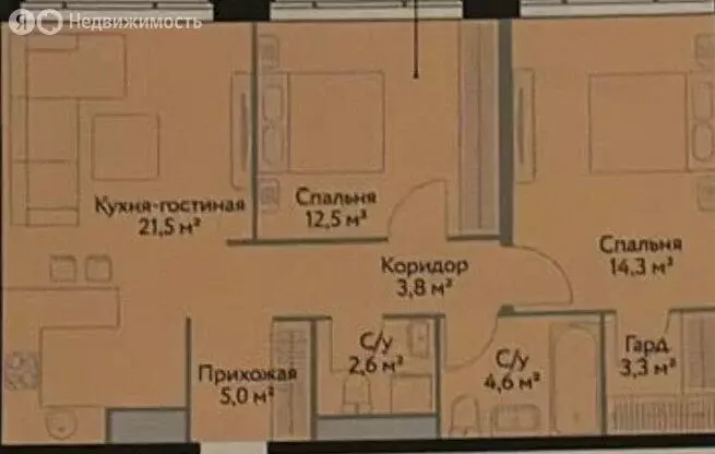 2-комнатная квартира: Москва, Корабельная улица, 1 (70 м) - Фото 1