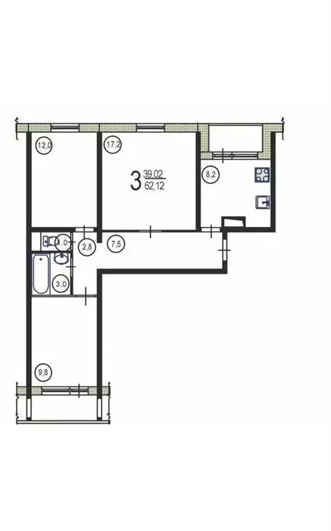 3-комнатная квартира: Москва, Абрамцевская улица, 11к2 (63 м) - Фото 1