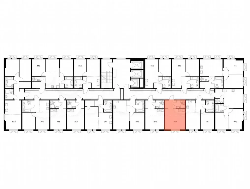 Квартира-студия, 25,4 м, 21/25 эт. - Фото 1