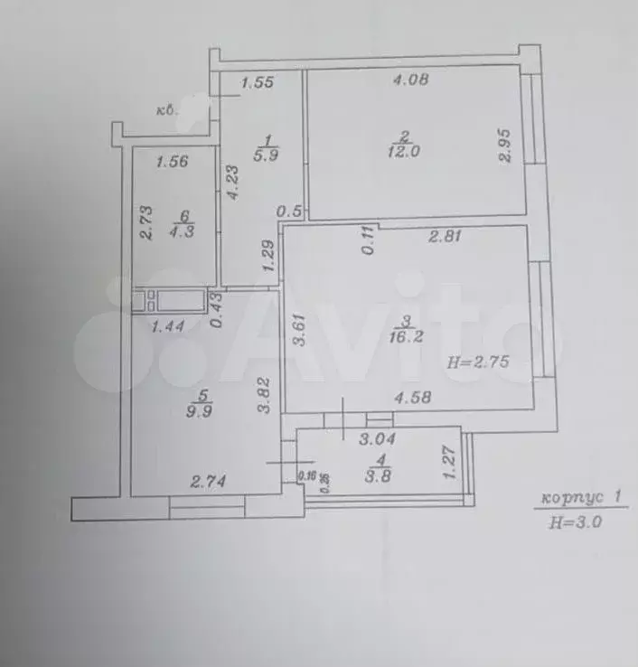 2-к. квартира, 52 м, 7/15 эт. - Фото 0