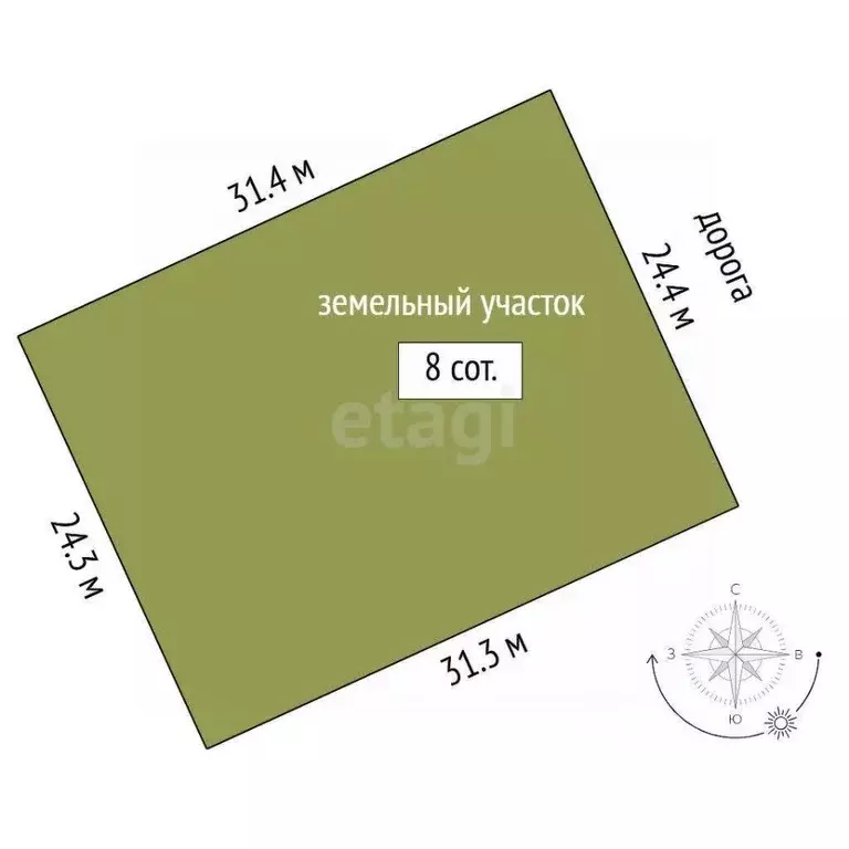 Участок в Тюменская область, Тюменский район, Онегин кп  (8.0 сот.) - Фото 0