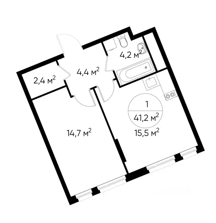 1-к кв. Москва Переделкино Ближнее мкр, 18-й кв-л,  (41.2 м) - Фото 0