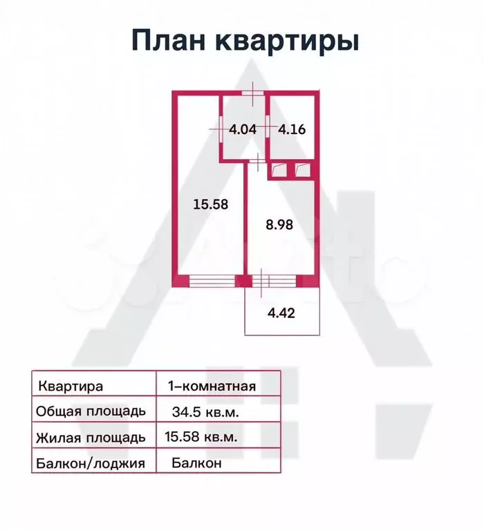 1-к. квартира, 34,5 м, 9/14 эт. - Фото 0